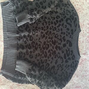 Dip Black and Gray Leopard Sweater